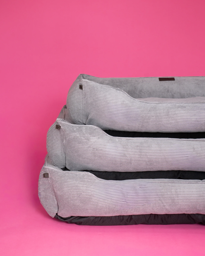 Chester & Lee | Fancy Corduroy Sleeper Dog Bed Gray