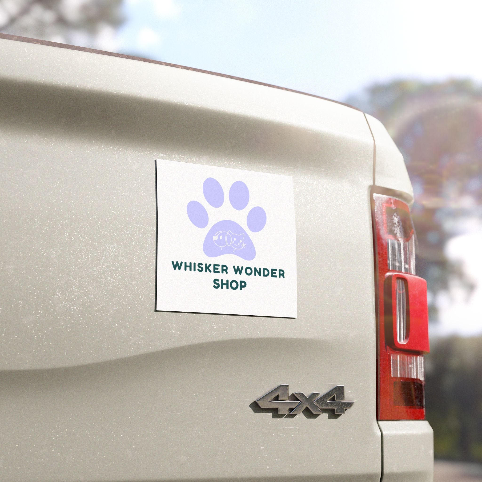 Car Magnet — Whisker Wonder Shop Purple Paw Logo