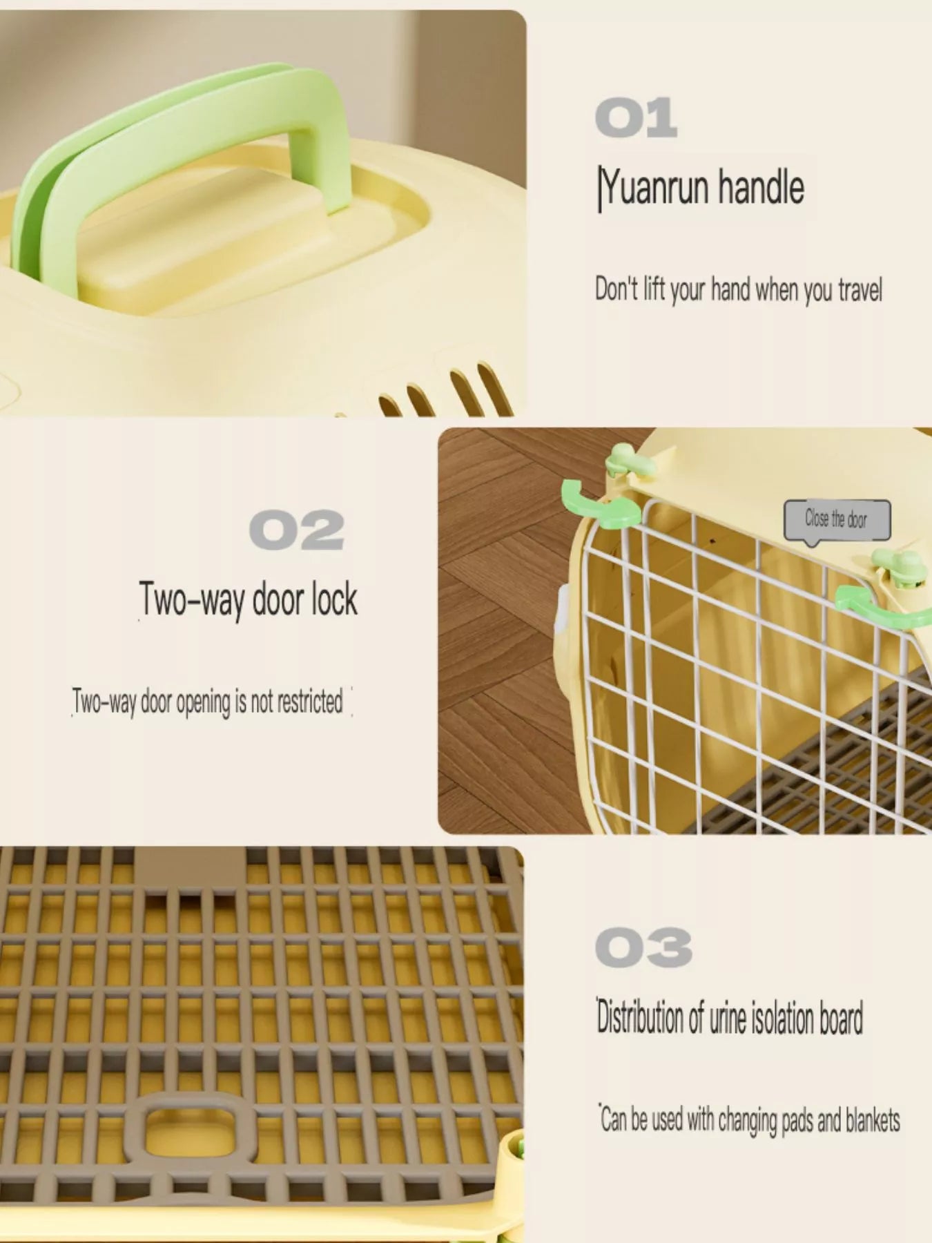 Portable Ventilated Pet Carrier Travel Cage