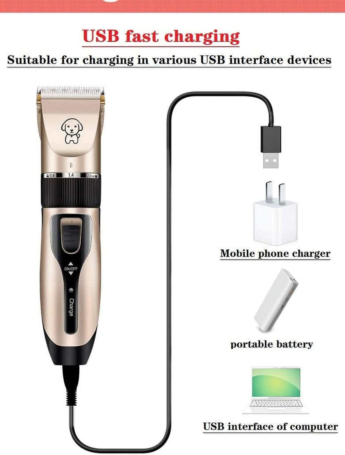 Rechargeable Cordless Dog Clippers | Professional Pet Grooming Kit