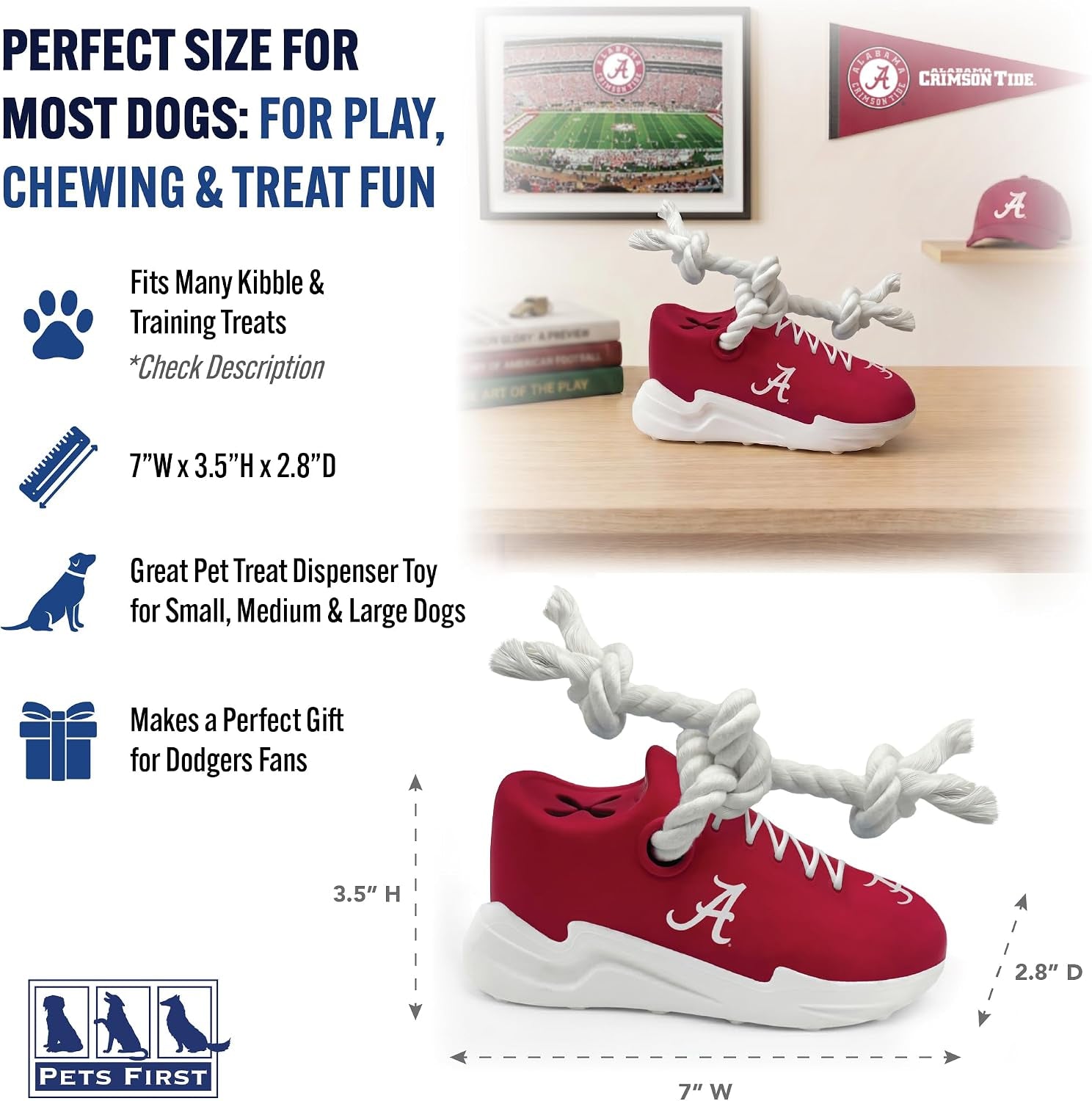 NCAA Cleat Dog Toy & Treat Dispenser – 7 Team Options