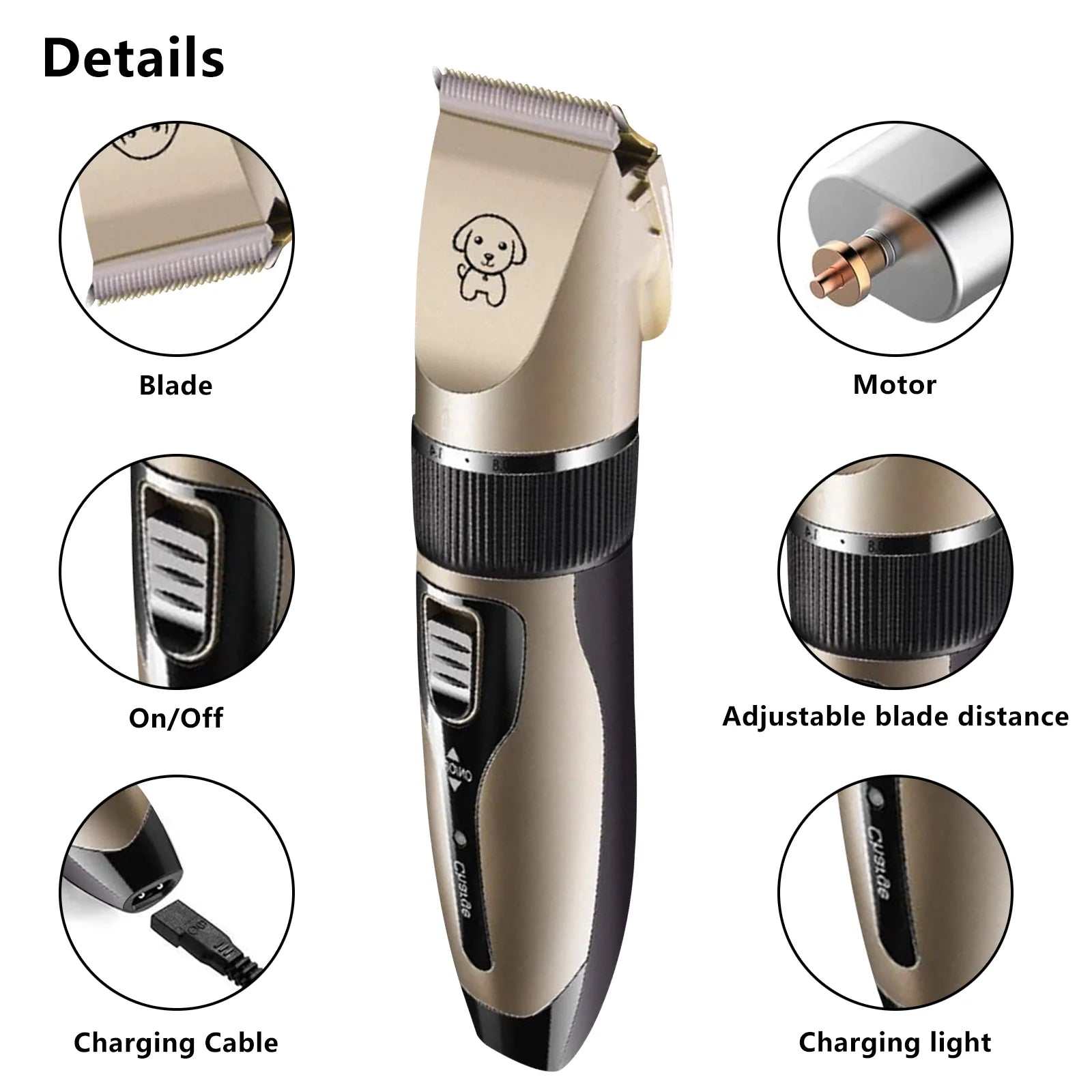 Rechargeable Cordless Dog Clippers | Professional Pet Grooming Kit