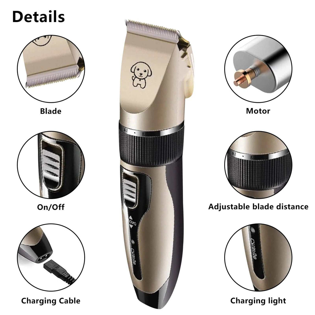 Rechargeable Cordless Dog Clippers | Professional Pet Grooming Kit