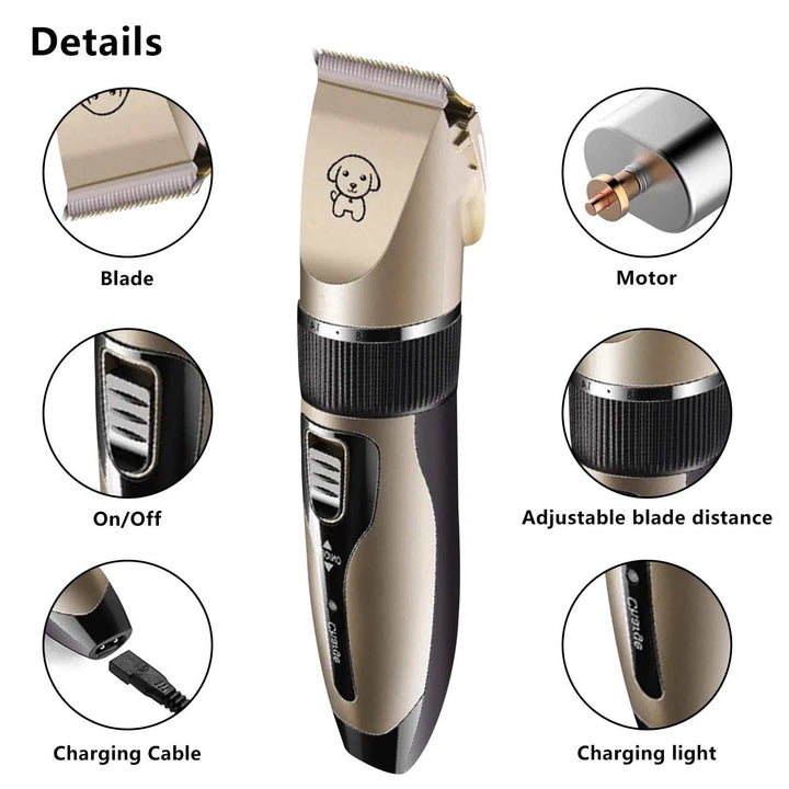 Rechargeable Cordless Dog Clippers | Professional Pet Grooming Kit