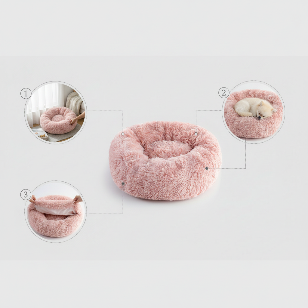 Plush Donut Comfort Pet Bed
