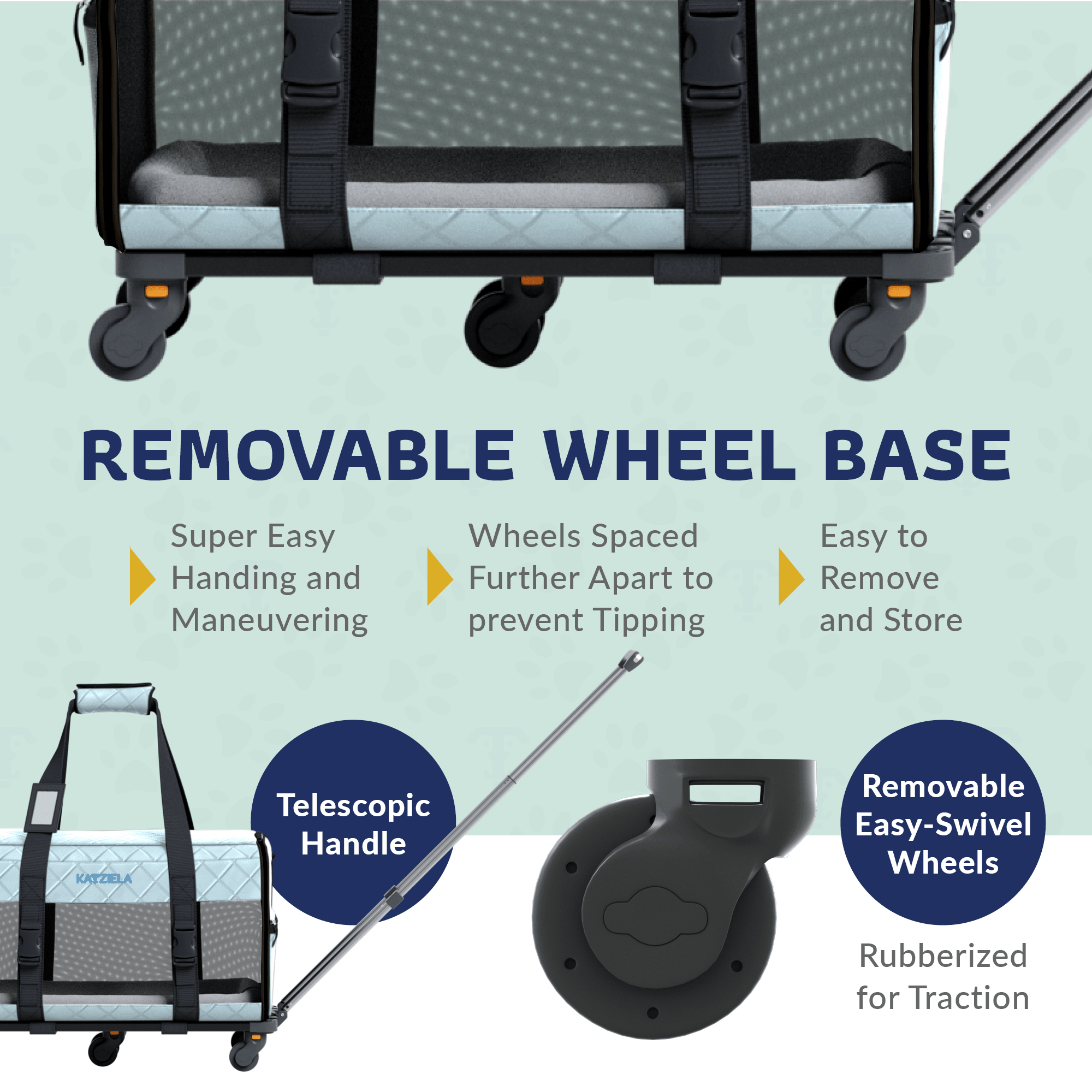 Quilted Pet Carrier with Wheels | Rolling Travel Carrier