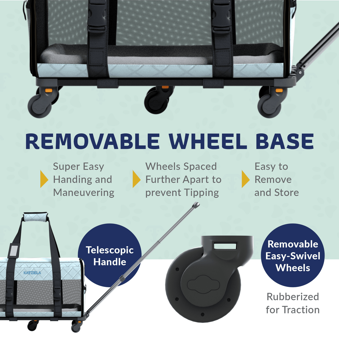 Quilted Pet Carrier with Wheels | Rolling Travel Carrier