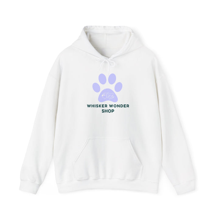 Whisker Wonder Shop Cat Paw Hoodie — Cute Pet Boutique Logo Sweatshirt
