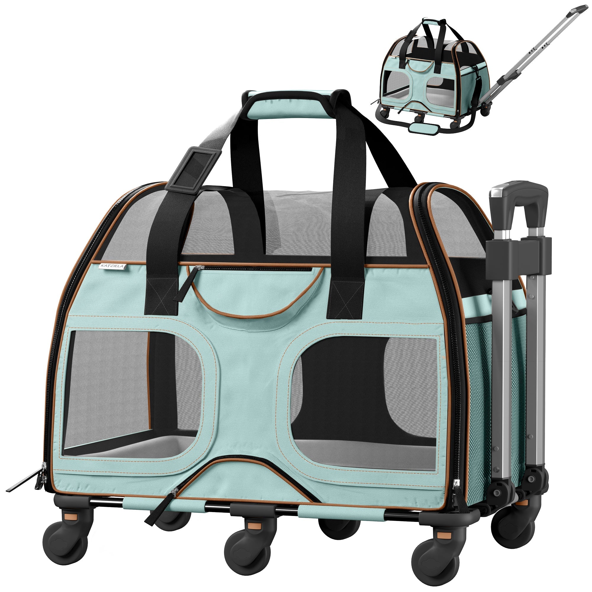 Luxury Rider Pet Carrier | Rolling Travel Carrier with Wheels
