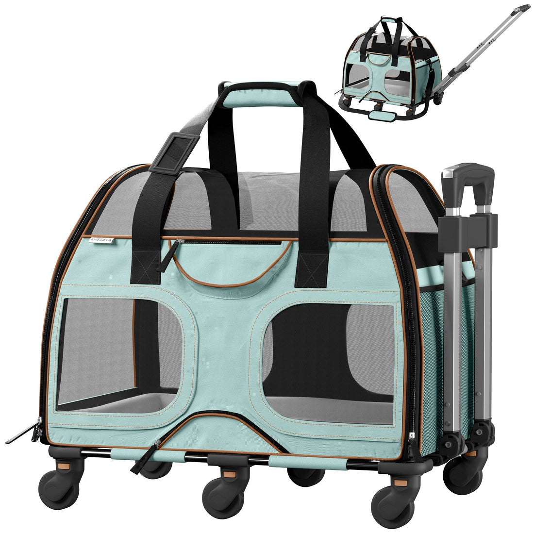 Luxury Rider Pet Carrier | Rolling Travel Carrier with Wheels