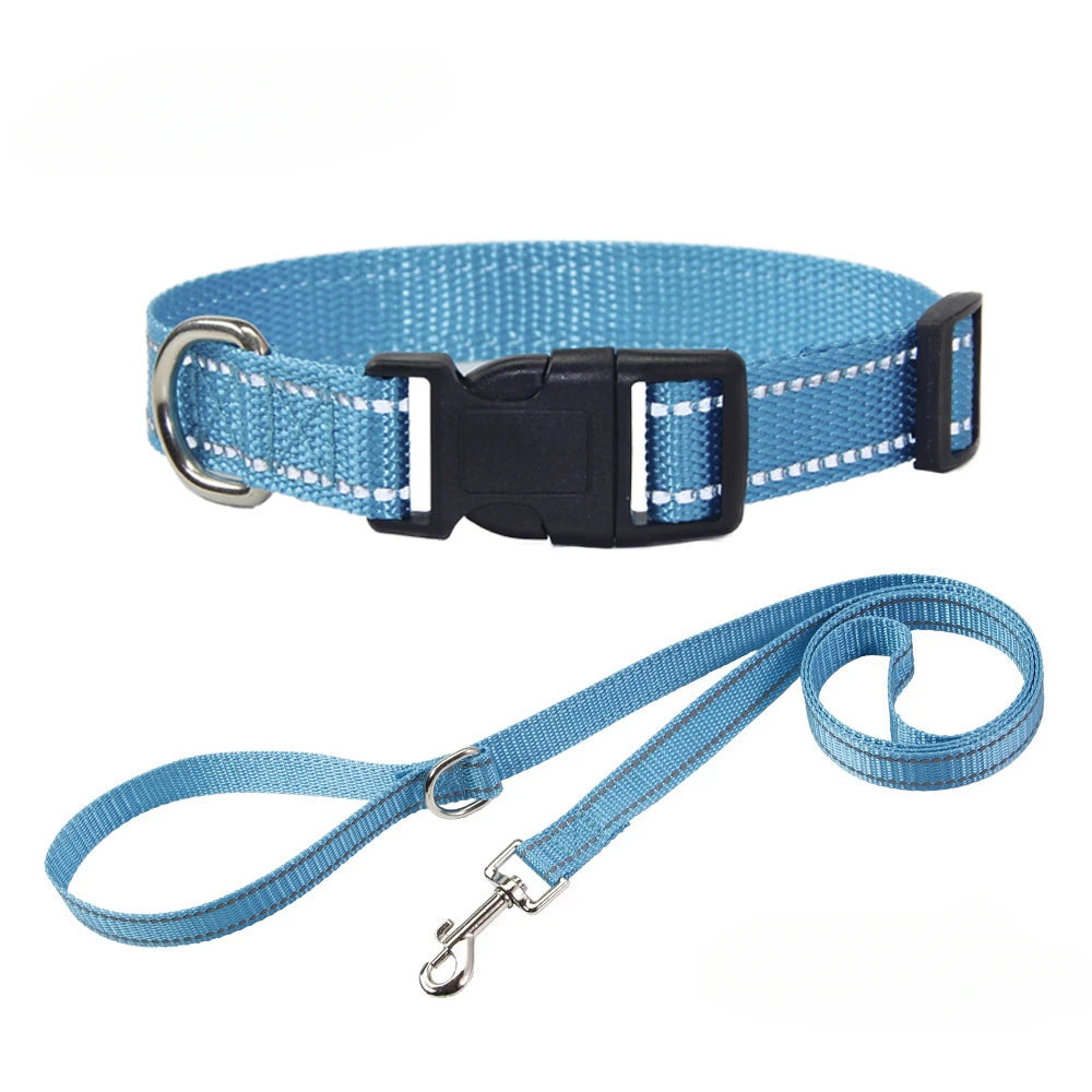 Nylon Dog Collar & Leash Set | Adjustable Walking Kit