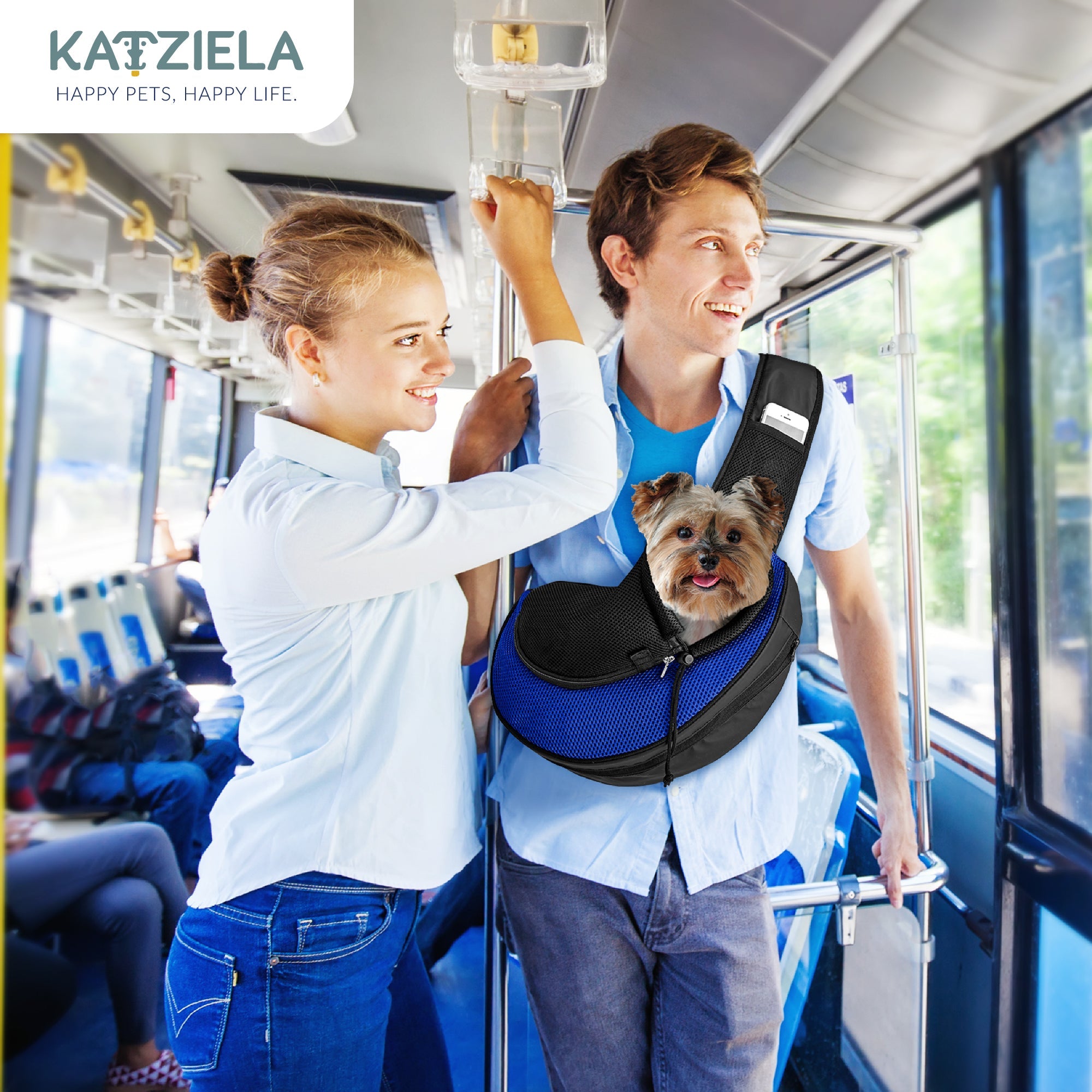 Expandable Sling Pet Carrier | Front Shoulder Bag for Small Pets