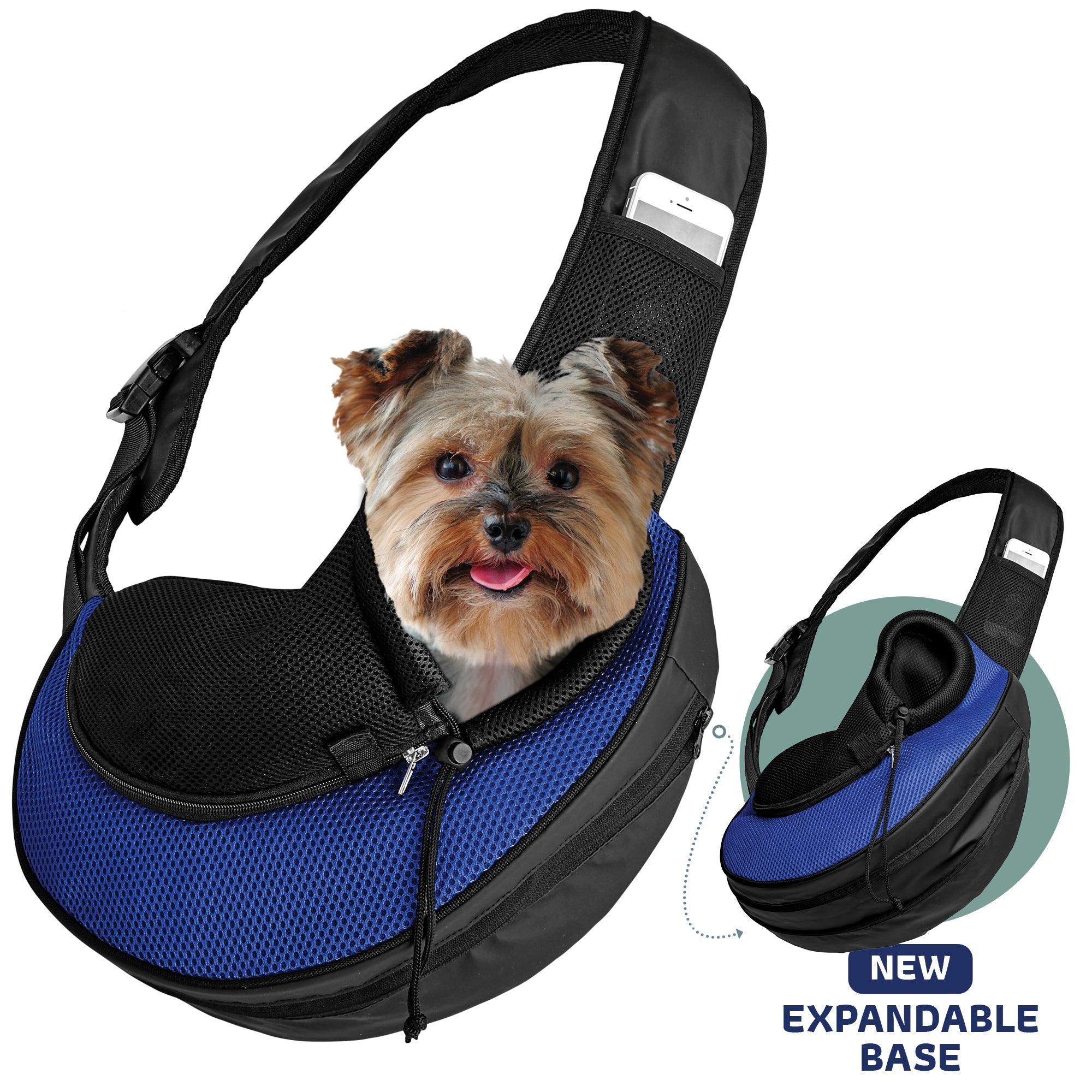 Expandable Sling Pet Carrier | Front Shoulder Bag for Small Pets