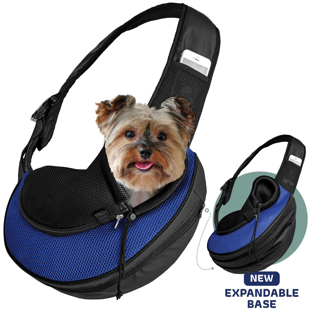 Expandable Sling Pet Carrier | Front Shoulder Bag for Small Pets