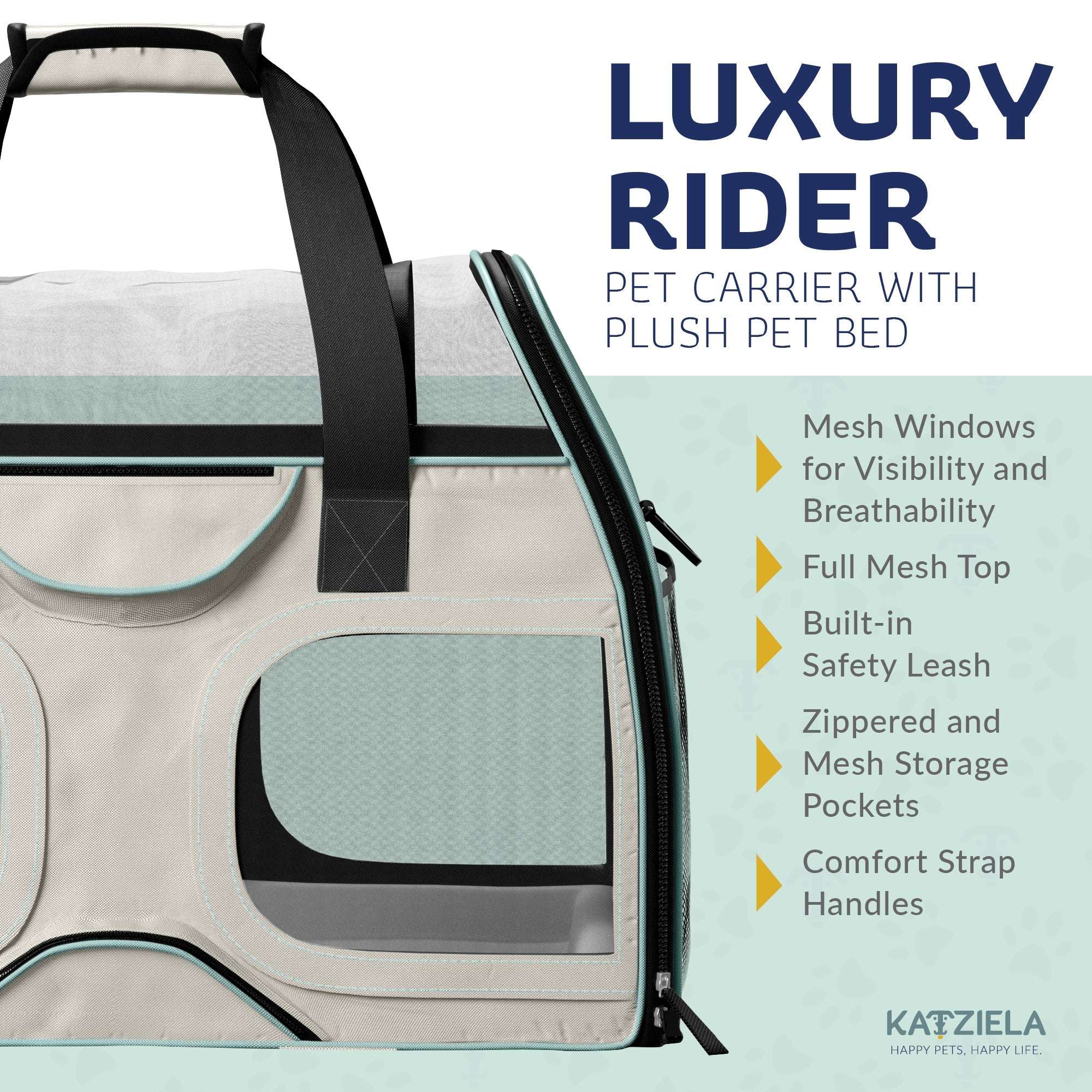 Luxury Rider Pet Carrier | Rolling Travel Carrier with Wheels