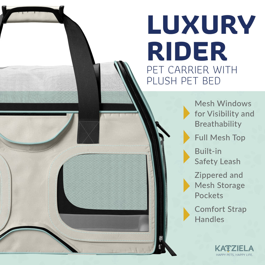 Luxury Rider Pet Carrier | Rolling Travel Carrier with Wheels