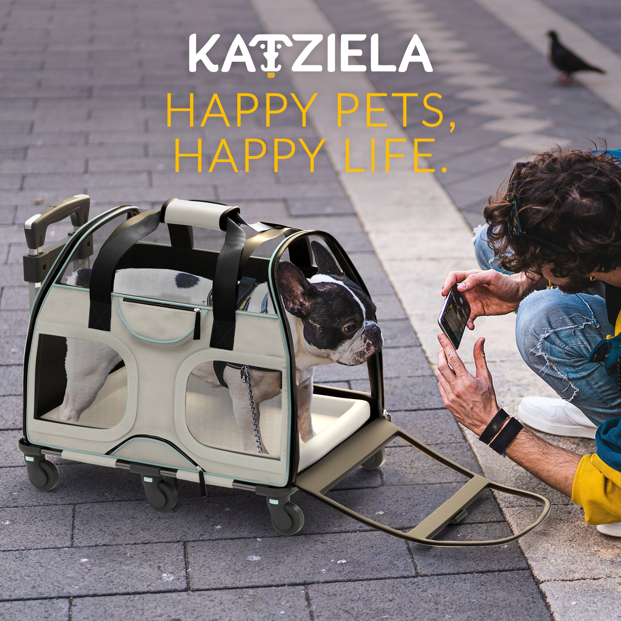 Luxury Rider Pet Carrier | Rolling Travel Carrier with Wheels