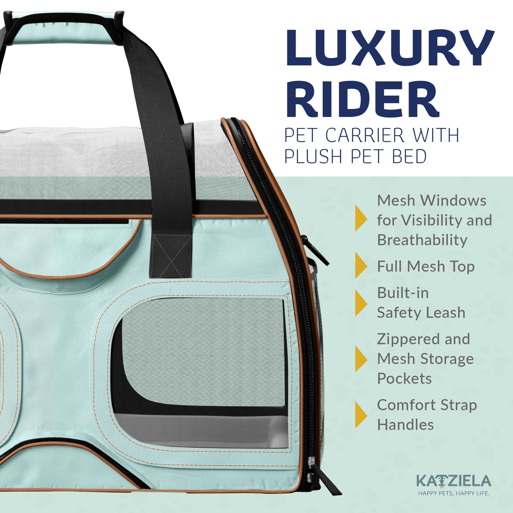 Luxury Rider Pet Carrier | Rolling Travel Carrier with Wheels