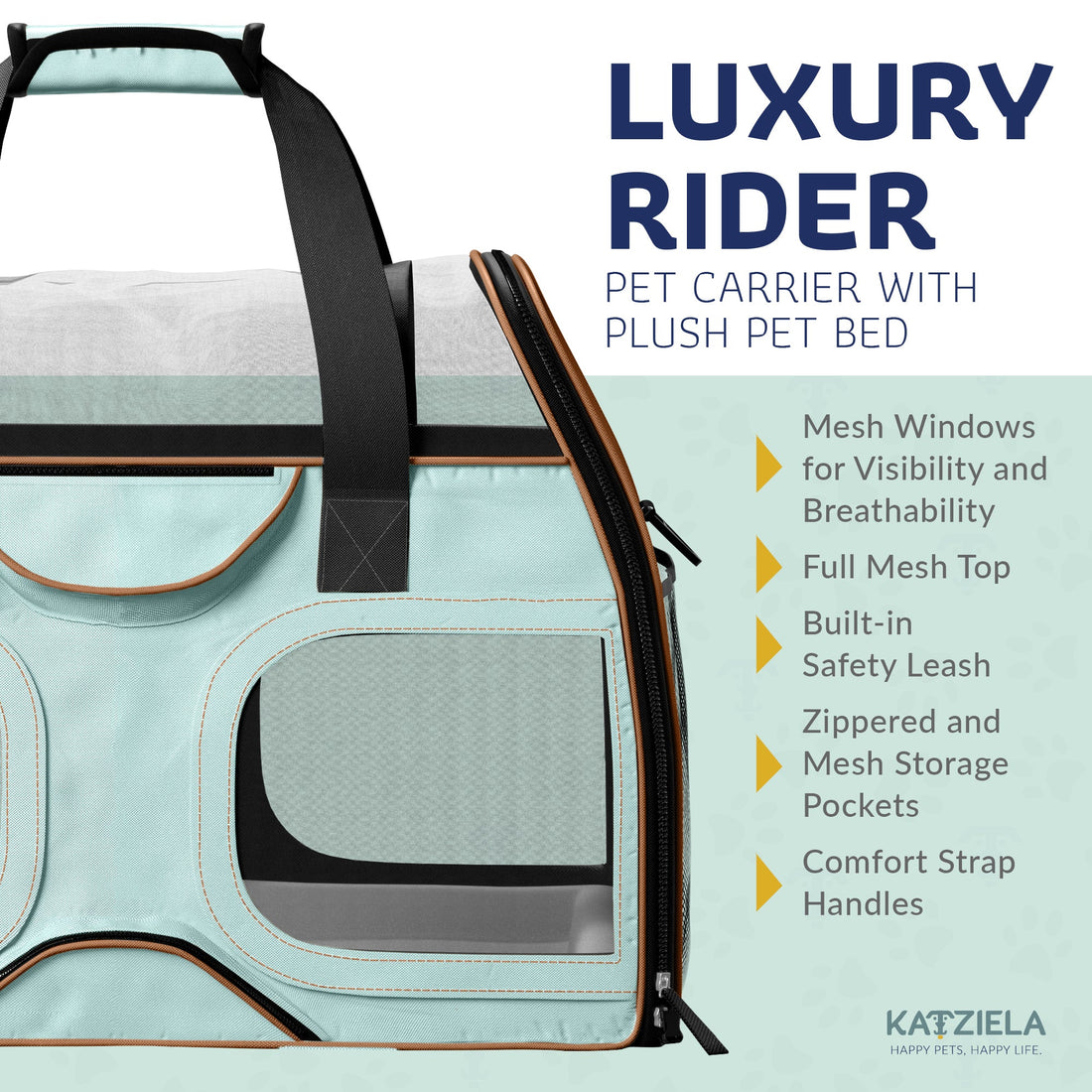 Luxury Rider Pet Carrier | Rolling Travel Carrier with Wheels