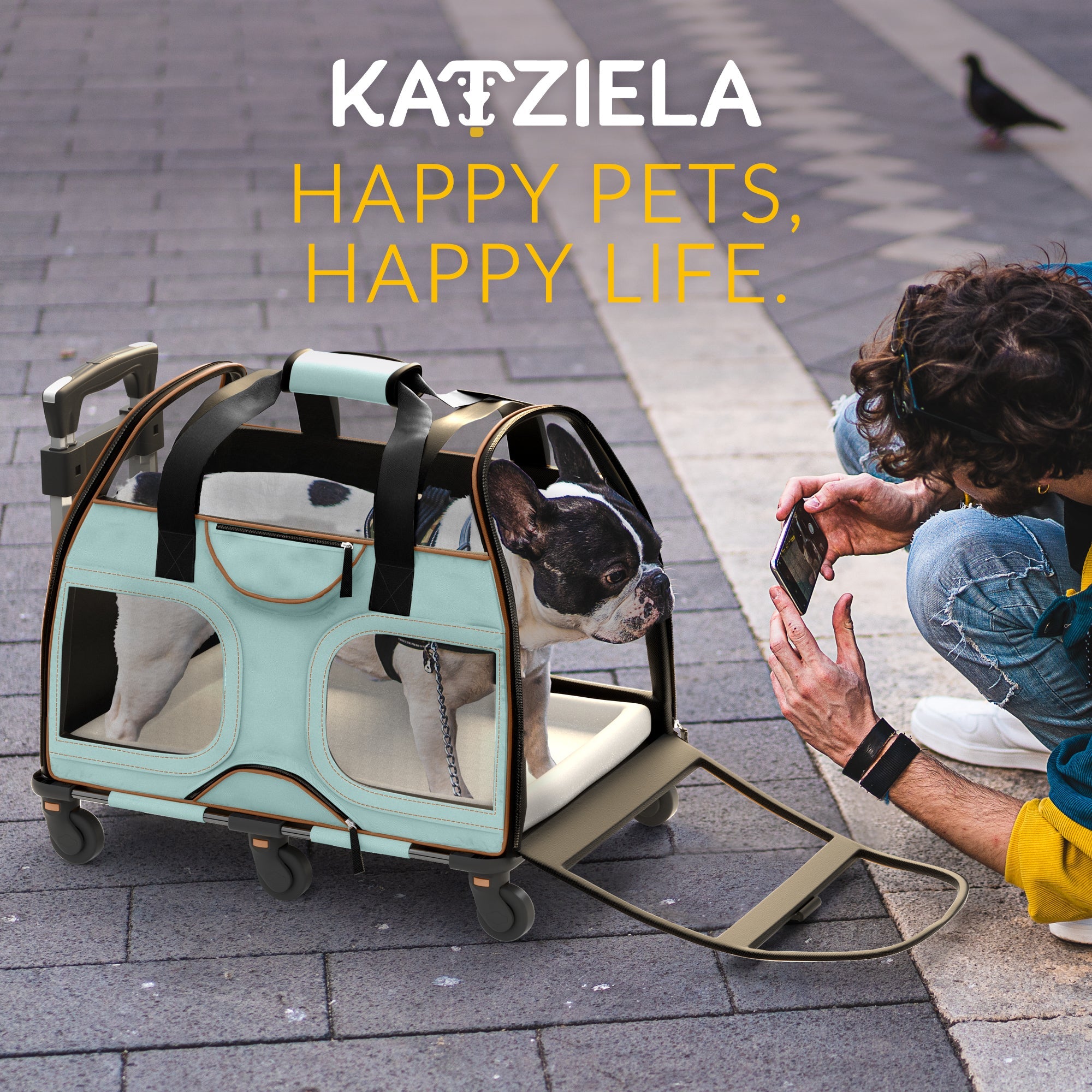 Luxury Rider Pet Carrier | Rolling Travel Carrier with Wheels