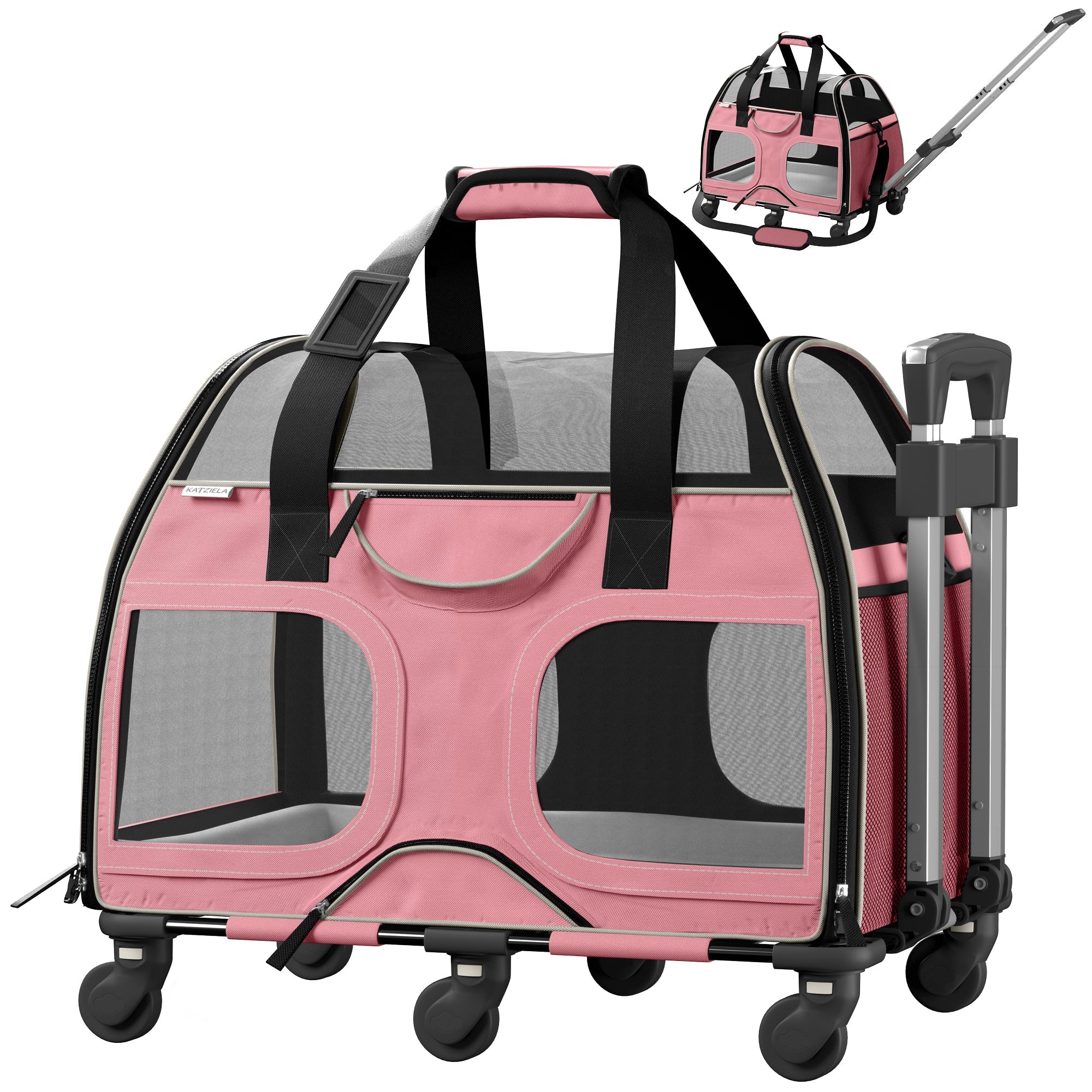 Luxury Rider Pet Carrier | Rolling Travel Carrier with Wheels
