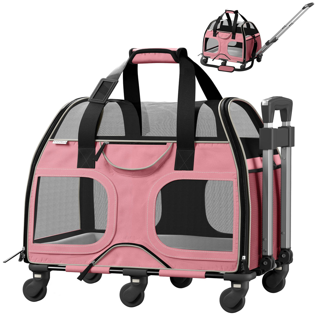 Luxury Rider Pet Carrier | Rolling Travel Carrier with Wheels