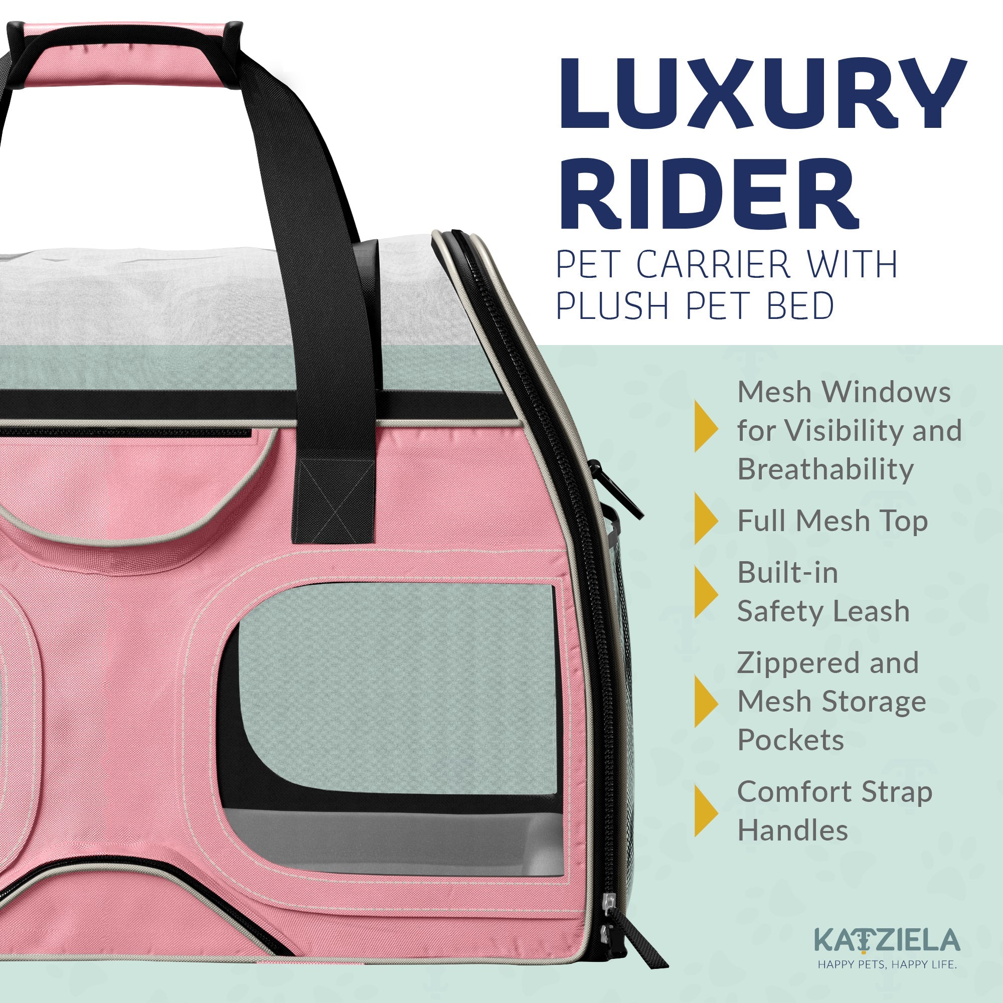Luxury Rider Pet Carrier | Rolling Travel Carrier with Wheels