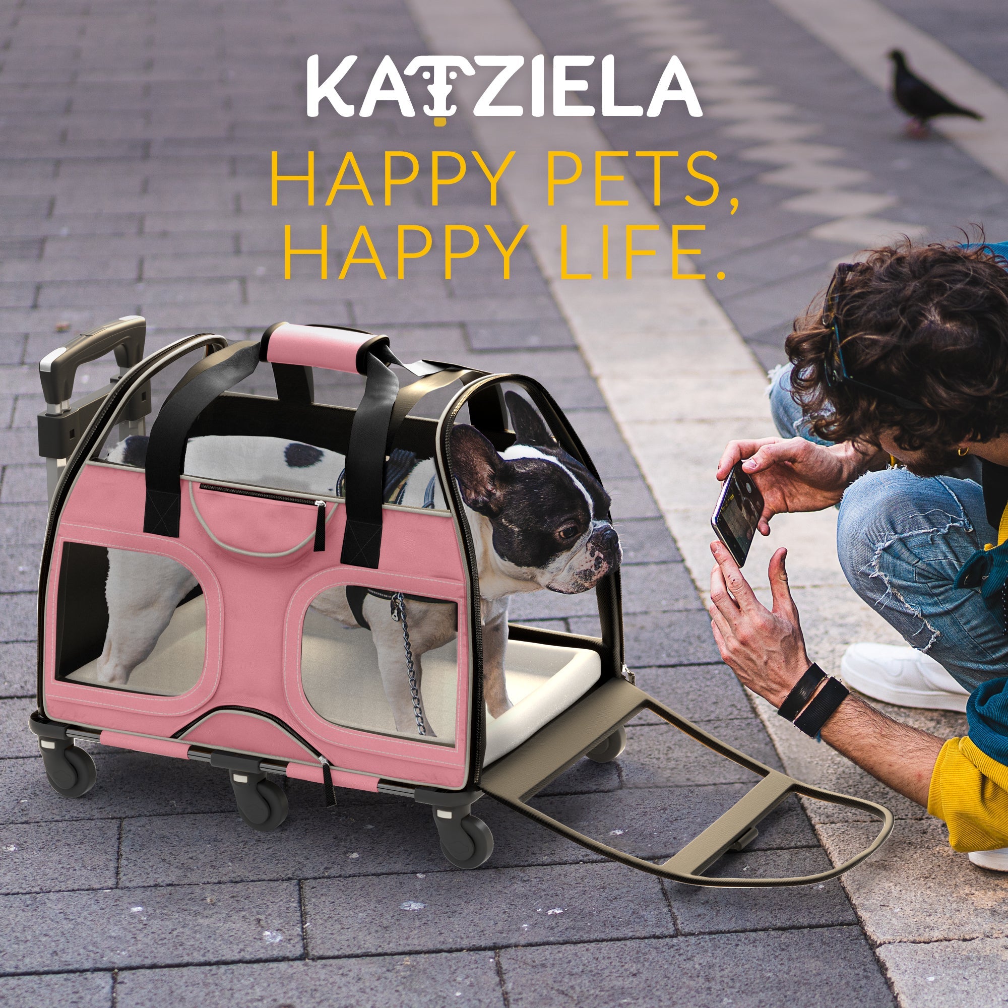 Luxury Rider Pet Carrier | Rolling Travel Carrier with Wheels