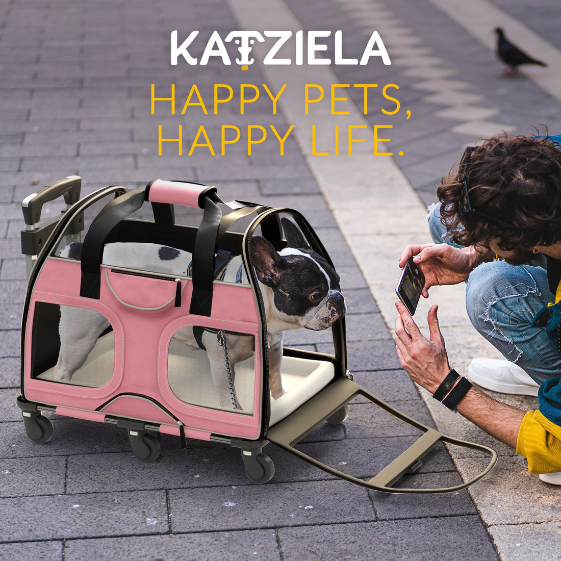 Luxury Rider Pet Carrier | Rolling Travel Carrier with Wheels