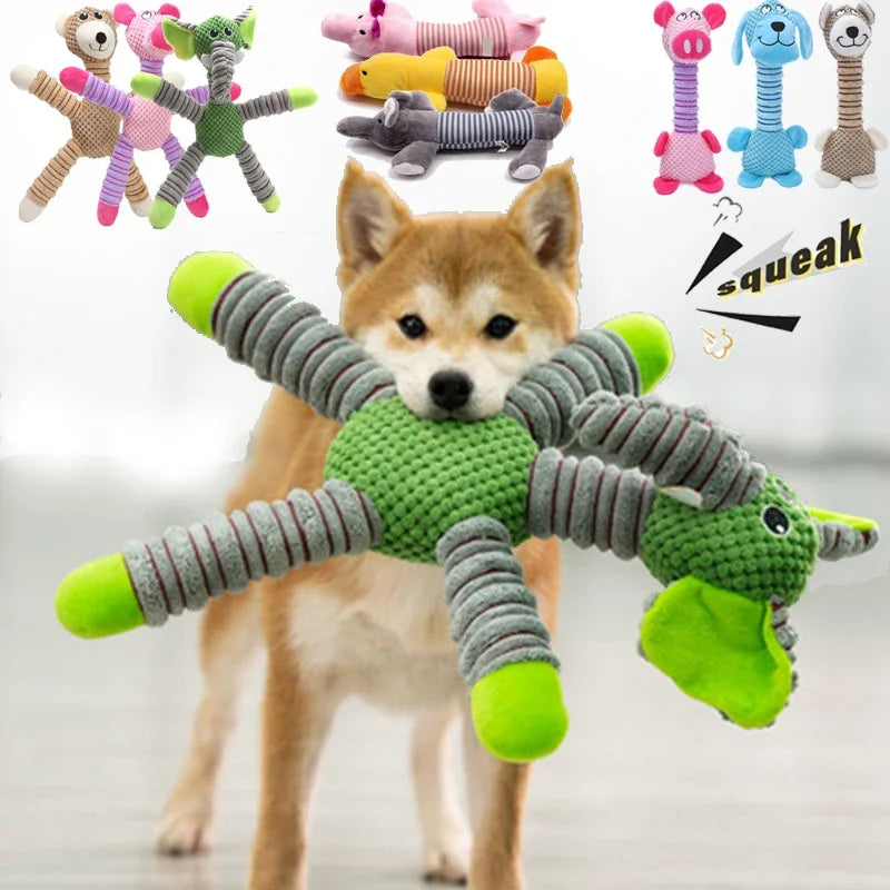 Indestructible Plush Squeaky Dog Toy | Dental Chew Training Toy