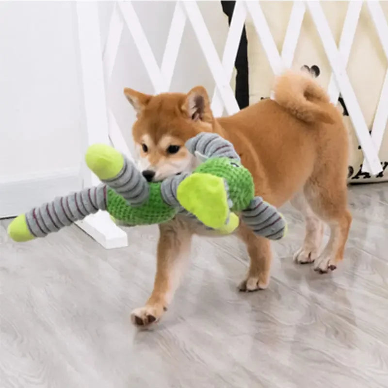 Indestructible Plush Squeaky Dog Toy | Dental Chew Training Toy