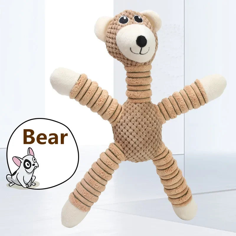 Indestructible Plush Squeaky Dog Toy | Dental Chew Training Toy