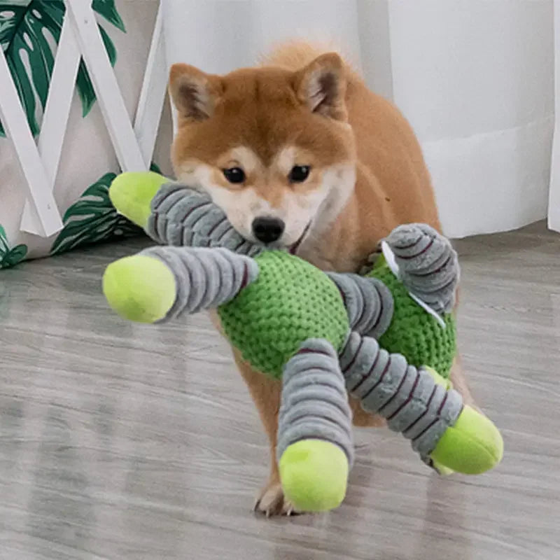 Indestructible Plush Squeaky Dog Toy | Dental Chew Training Toy