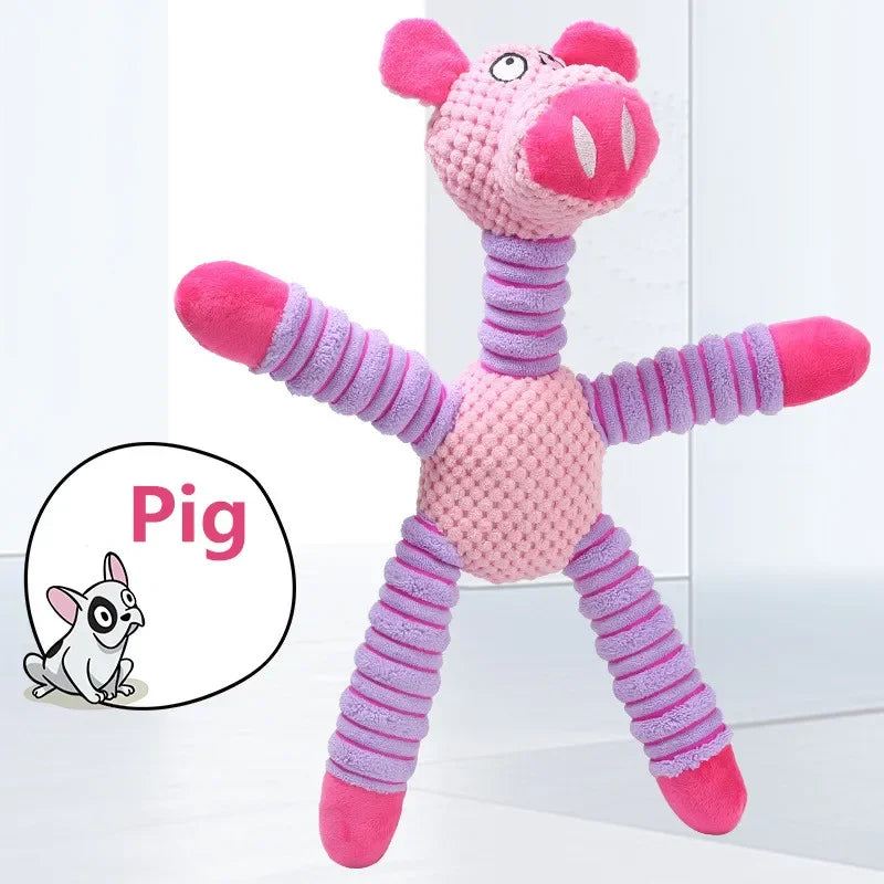 Indestructible Plush Squeaky Dog Toy | Dental Chew Training Toy