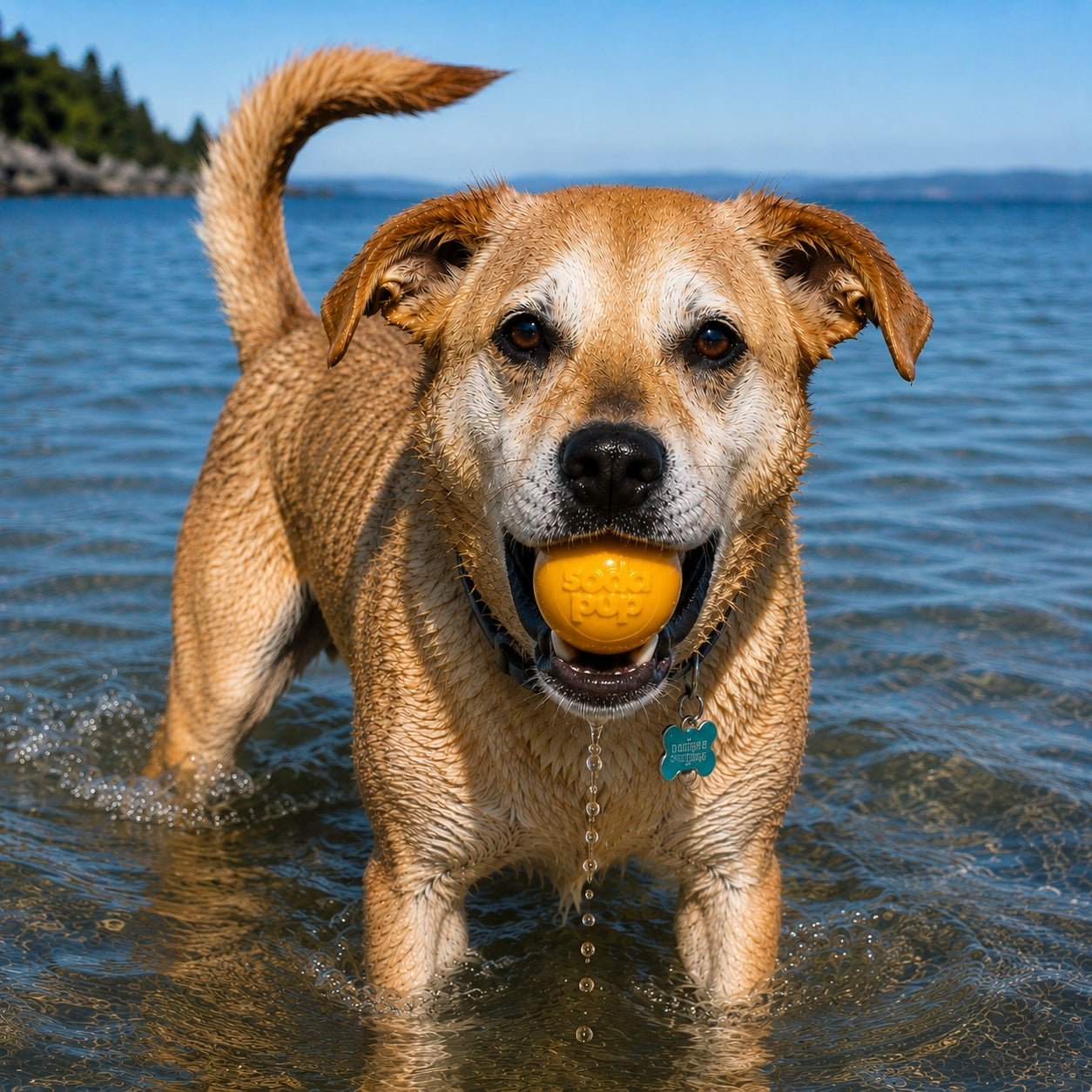 Squeak Ball - Durable Squeaky Dog Toy, Floats, Chew Toy | USA Made