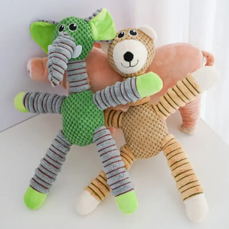 Indestructible Plush Squeaky Dog Toy | Dental Chew Training Toy