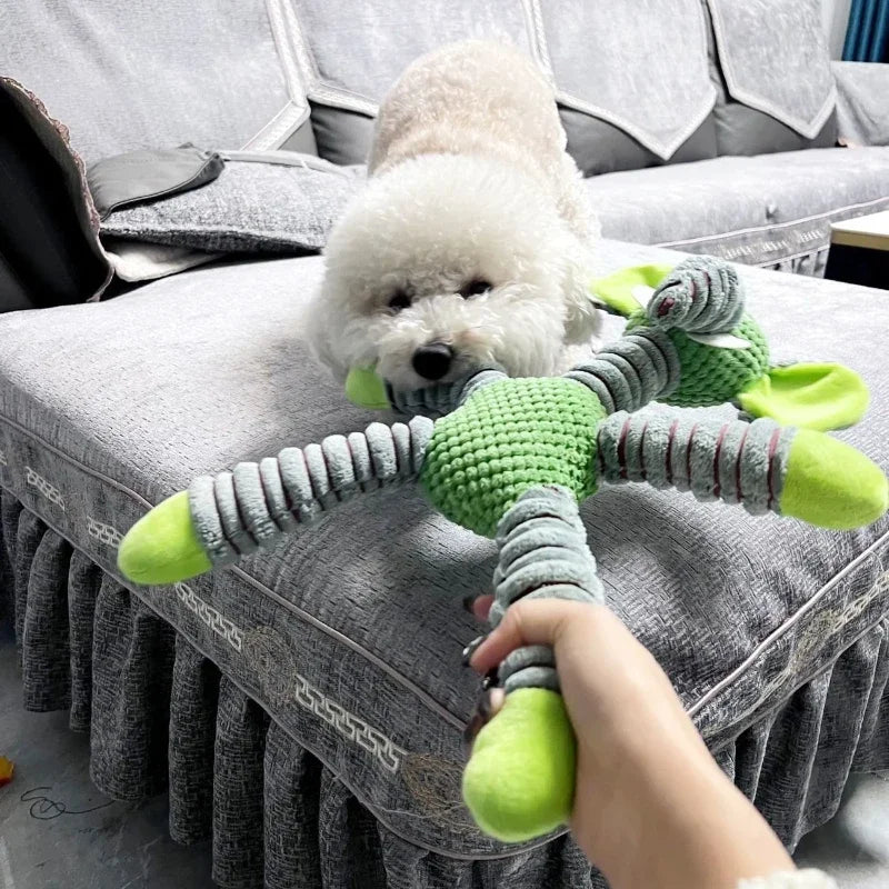 Indestructible Plush Squeaky Dog Toy | Dental Chew Training Toy