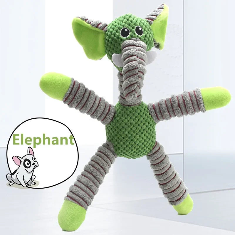 Indestructible Plush Squeaky Dog Toy | Dental Chew Training Toy