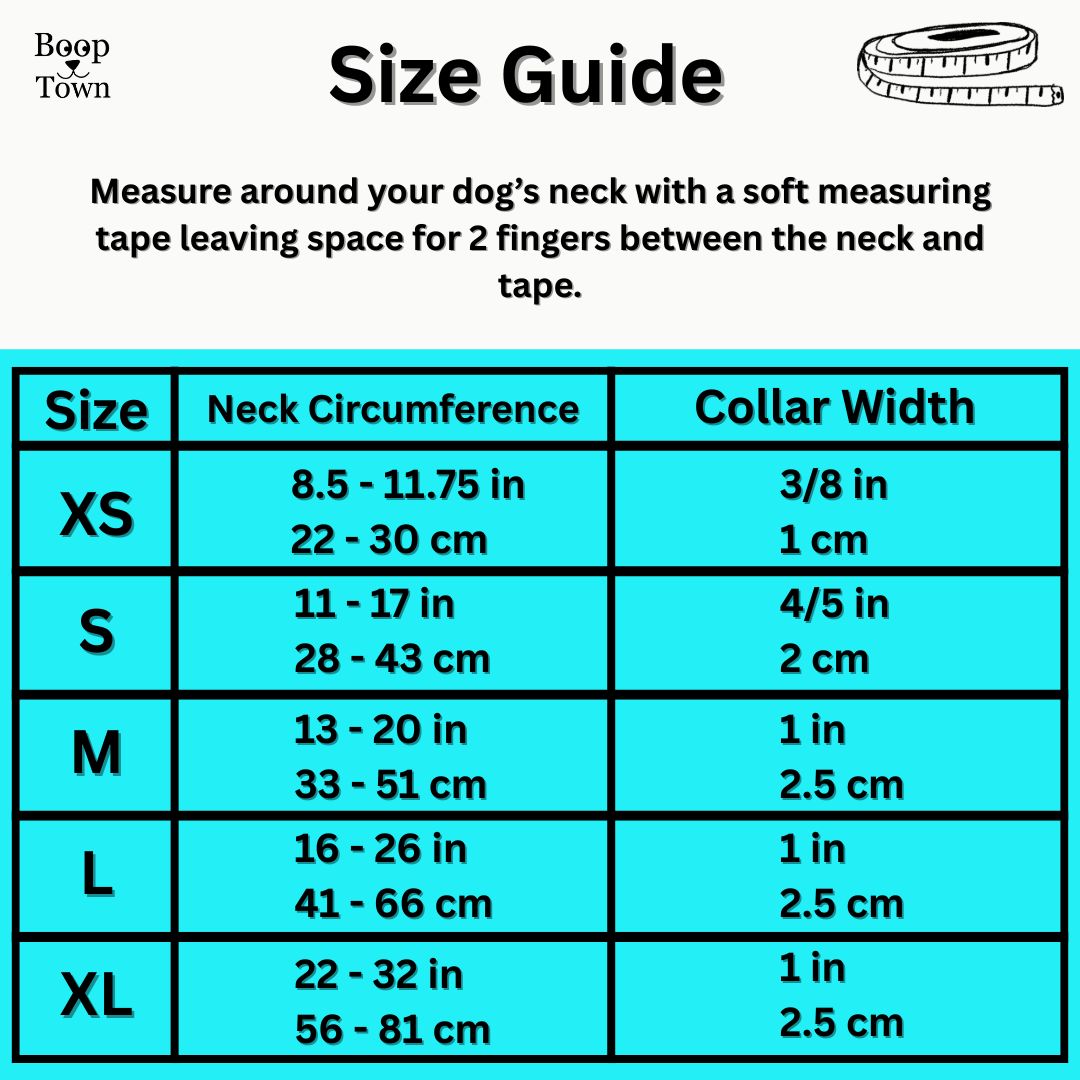 Boop Town Soft Cotton Dog Collar - Anti-Hair Matting & Durable Nylon Core - Quick Release Metal Buckle - Adjustable for Small Medium Large XL Dogs - Gold Tone Hardware