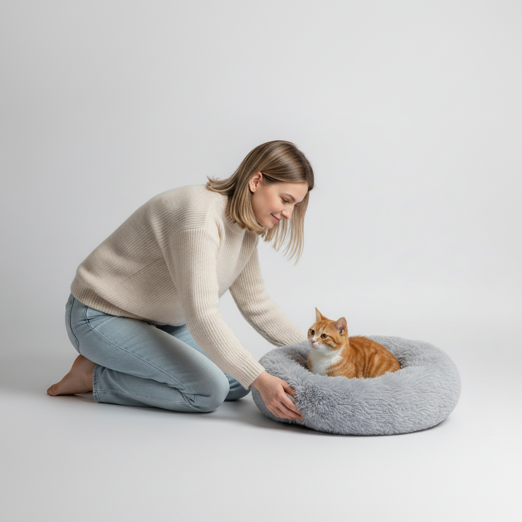Plush Donut Comfort Pet Bed
