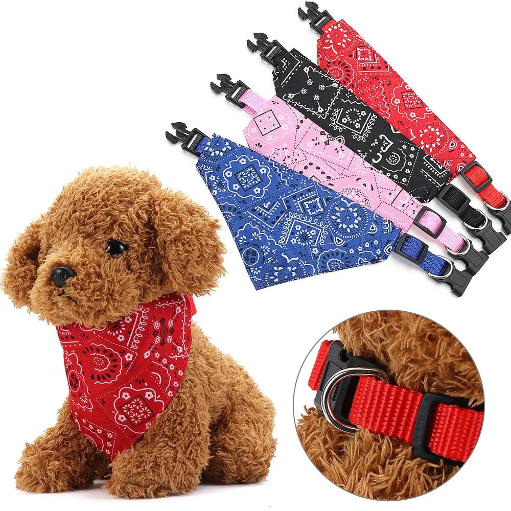 Adjustable Pet Bandana Scarf | Washable Cotton Triangle Collar for Dogs and Cats