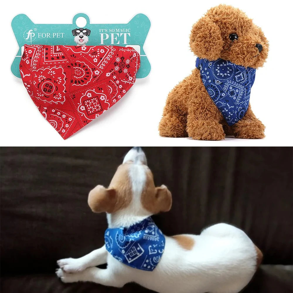 Adjustable Pet Bandana Scarf | Washable Cotton Triangle Collar for Dogs and Cats