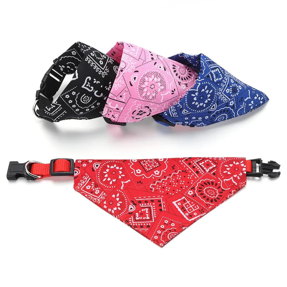 Adjustable Pet Bandana Scarf | Washable Cotton Triangle Collar for Dogs and Cats