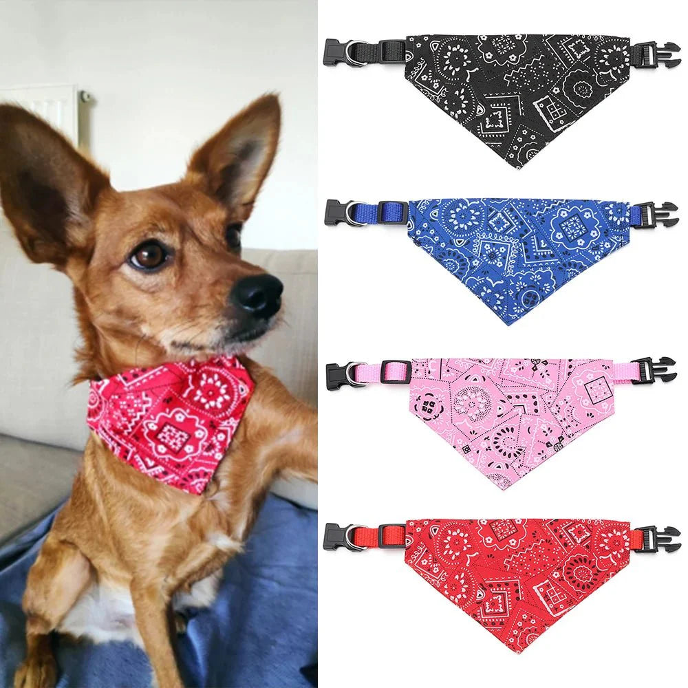 Adjustable Pet Bandana Scarf | Washable Cotton Triangle Collar for Dogs and Cats