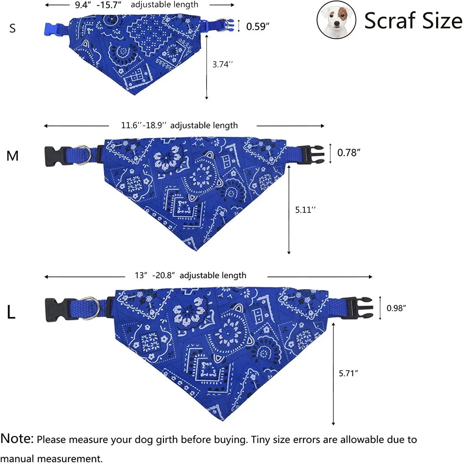 Adjustable Pet Bandana Scarf | Washable Cotton Triangle Collar for Dogs and Cats
