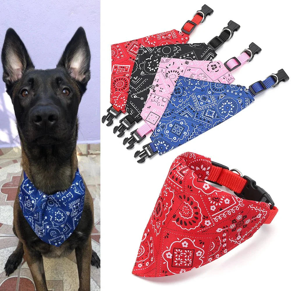 Adjustable Pet Bandana Scarf | Washable Cotton Triangle Collar for Dogs and Cats