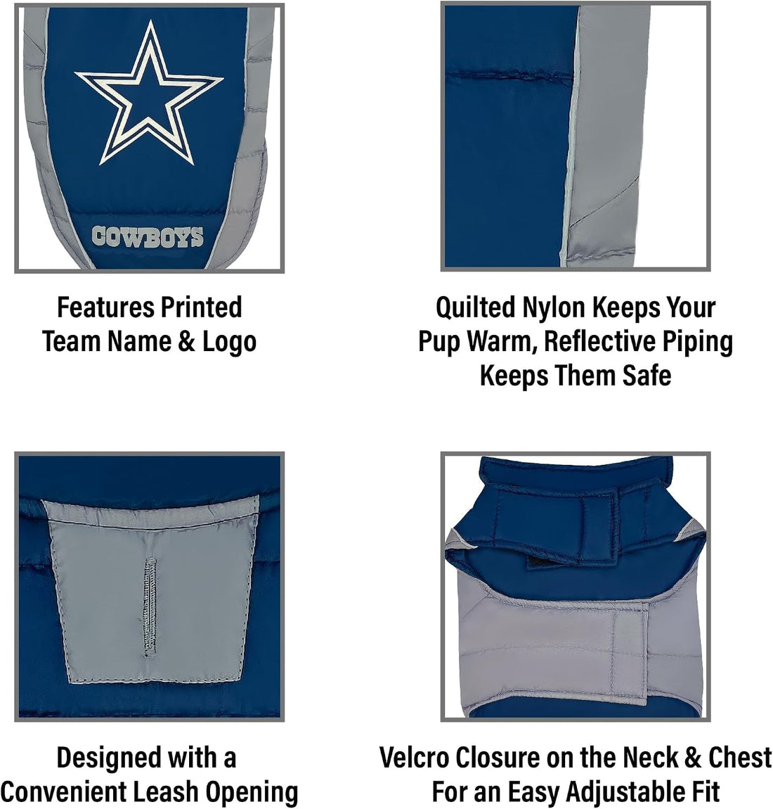 NFL Puffer Vest for Dogs & Cats – All Teams, XS–3XL