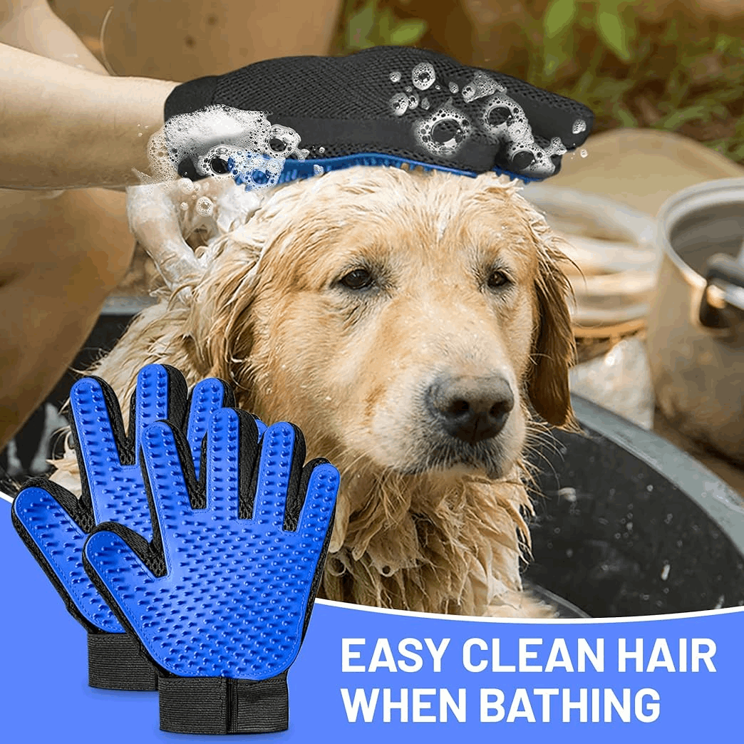 Silicone Pet Grooming Gloves – Deshedding & Massage