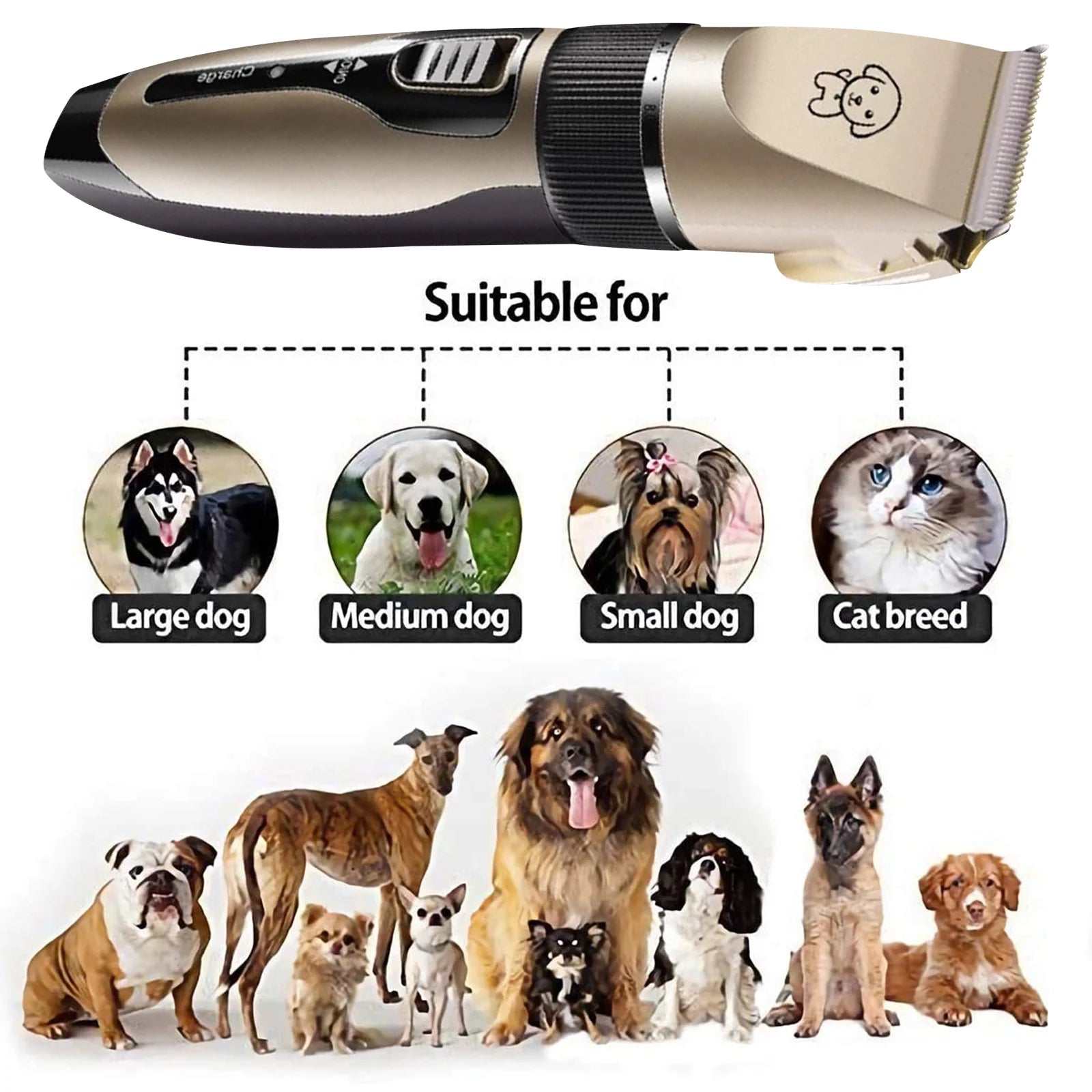 Rechargeable Cordless Dog Clippers | Professional Pet Grooming Kit