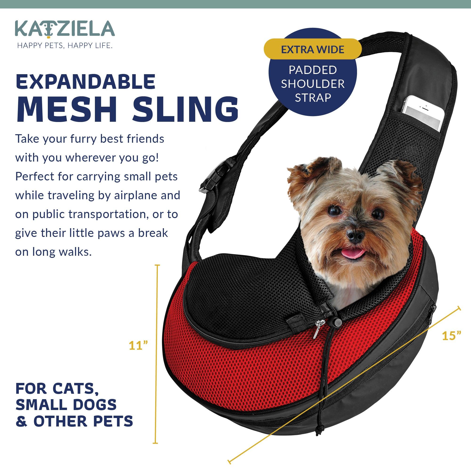 Expandable Sling Pet Carrier | Front Shoulder Bag for Small Pets